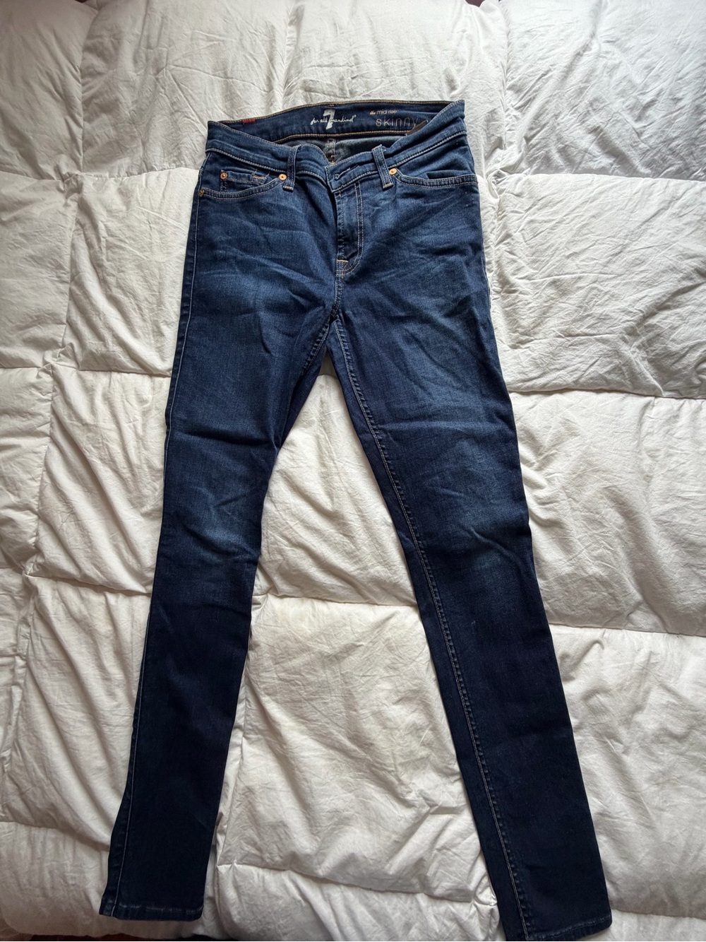 7 for all mankind low rise skinny jeans size 27